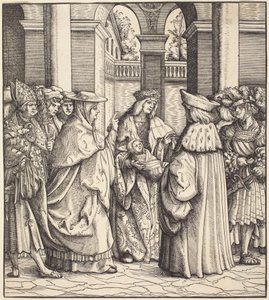 Vaftizden Sonra Çocuğu Kutsayan Başpiskopos by Hans Burgkmair I