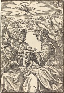 Aziz Anne ve Aziz Joachim ile Kutsal Aile by Hans Burgkmair I
