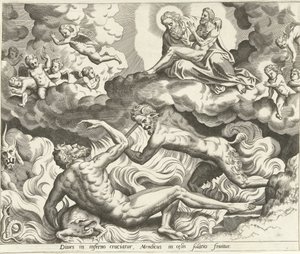 Cennette Lazarus ve Cehennemde Zengin Adam Lazarus ve Zengin Adamın Tarihi (dizi başlığı) by Hans Collaert (I) (possibly)