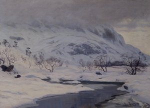 Dağ manzarası, kış by Hans Fredrik Henriksen Borgen