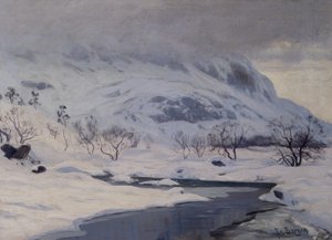Dağ manzarası, kış by Hans Fredrik Henriksen Borgen