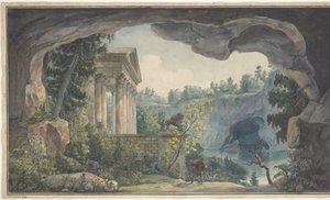 Opera Frigga için tiyatro seti by Hans Gottlob Hensigen