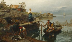 Balık tuttuktan sonra (Balıkçılıktan eve dönüş) by Hans Gude