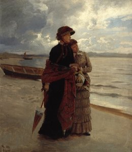 Sahilde yürüyüş, Rügen (tuval üzerine yağlı boya)