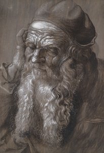 93 yaşında yaşlı bir adam: St Jerome (fırça ve mürekkep)