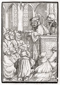 Death comes for the Preacher, engraved by Georg Scharffenberg, from 