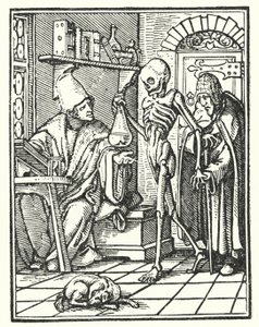 ölüm ve doktor by Hans Holbein der Jüngere