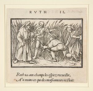 Booz Tarlalarında Ruth Temizliği (rekto); Hannah ve Elkanah (ters) by Hans Holbein der Jüngere