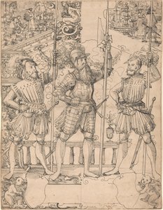 Halberdier ve İki Mızrakçı by Hans Jakob Plepp
