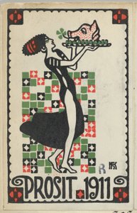 Yeni Yıl Kartı: Şerefe 1911 Prosit, 1910. by Hans Kalmsteiner