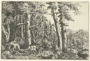 İyi Samaritan ile Manzara by Hans Lautensack