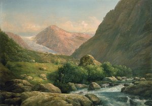 Bondhus buzulu (tuval üzerine yağlı boya) by Hans Leganger Reusch