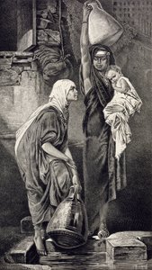 Mısırlı Kadınlar Su Çizimi by Hans Makart