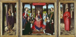 Çocuk ve Azizler ile Bakire (Donne Triptik). 1478 civarında by Hans Memling
