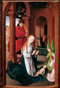 Prado Üçlüsü (veya Magi'nin Hayranlığı): Nativite Sol panel (Resim, c.1470) by Hans Memling