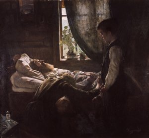 İşçiler ölüm döşeğinde by Hans Olaf Heyerdahl