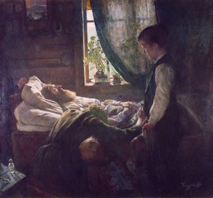 İşçiler ölüm döşeğinde by Hans Olaf Heyerdahl