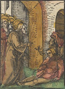 Sahip Olunanları İyileştiren İsa, Das Plenarium, 1517. by Hans Schäufelein the Elder