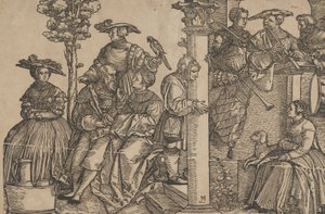 Müzisyenler ve İzleyiciler. by Hans Schäufelein the Elder
