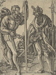 Lance ve Halberd Conversing ile İki Asker, yaklaşık. 1515. by Hans Schäufelein the Elder