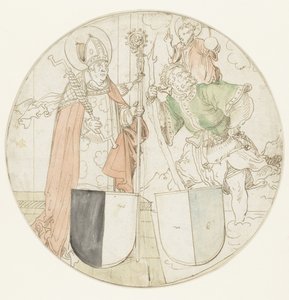 Her birinin arması olan Aziz Christopher ve Erasmus by Hans Sebald Beham (possibly)