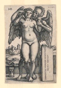 Ölüm ve Ayakta Çıplak Kadın by Hans Sebald Beham