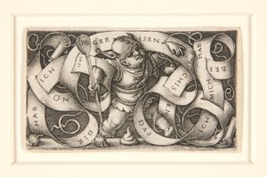 Büyük yazı bandına sahip küçük soytarı (The Little Buffoon) by Hans Sebald Beham