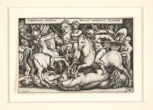 Truva atlarını yenen Herkül by Hans Sebald Beham