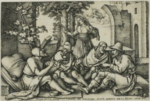 Arkadaşlarıyla iş sohbeti by Hans Sebald Beham