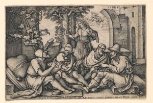 Arkadaşlarıyla iş sohbeti by Hans Sebald Beham