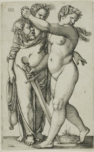 Sola Doğru Yürüyen Judith ve Hizmetçisi by Hans Sebald Beham
