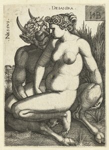 Nessus en Deïnira Nessvs Deianira (nesne üzerindeki başlık) by Hans Sebald Beham