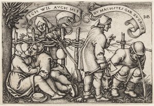 Çitin Arkasındaki Köylüler by Hans Sebald Beham