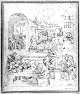 Bilim, Sanat ve Ticaret (kalem ve mürekkep) by Hans Sebald Beham