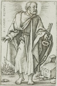 Aziz Petrus, On İki Havari'den 1. levha by Hans Sebald Beham