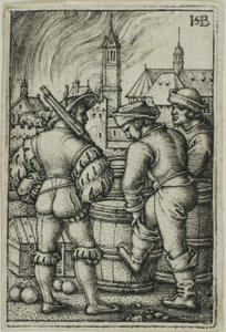 Barut Fıçılarının Yanındaki Muhafız by Hans Sebald Beham