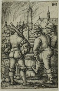 Barut Fıçılarının Yanındaki Muhafız by Hans Sebald Beham