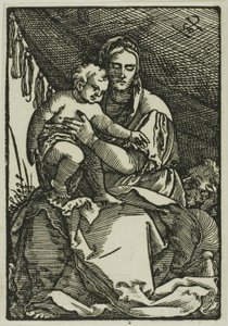 Gölgelik Altında Kutsal Aile by Hans Sebald Beham