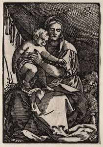 Kutsal Aile Bir Çadır Altında. by Hans Sebald Beham