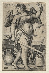 Tanrı Bilgisi ve Yedi Temel Erdem: Adalet - Justicia by Hans Sebald Beham