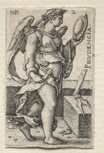 Tanrı Bilgisi ve Yedi Ana Erdem: Prudence - Prudencia. by Hans Sebald Beham