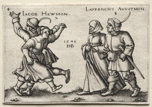 Köy Düğünü: Jacob Hewmon Lawrencius Augstmon, 1546. by Hans Sebald Beham