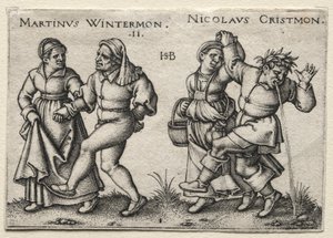 Köy Düğünü: Martinus Wintermon / Nicolaus Cristmon by Hans Sebald Beham