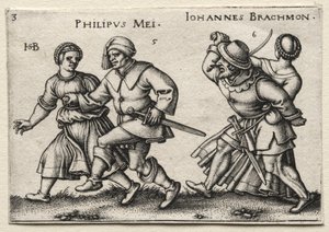 Köy Düğünü: Philipus Mei / Johannes Brachmon by Hans Sebald Beham