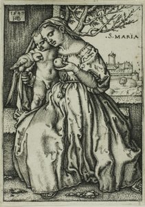 Papağan ile Bakire ve Çocuk by Hans Sebald Beham