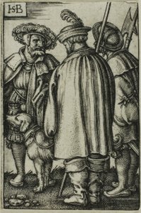 Üç Asker ve Bir Köpek by Hans Sebald Beham