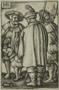 Üç Asker ve Bir Köpek by Hans Sebald Beham
