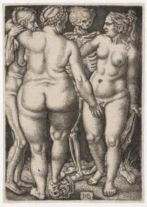 Üç kadın ve Ölü, c. 1546-50 by Hans Sebald Beham