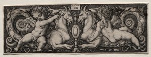 İki Genii by Hans Sebald Beham