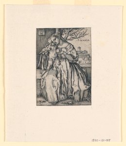 Papağanlı Bakire ve Çocuk by Hans Sebald Beham